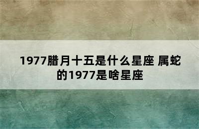 1977腊月十五是什么星座 属蛇的1977是啥星座